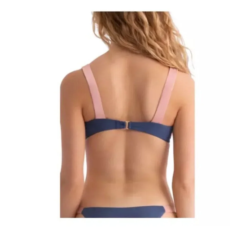 Tavik Size M Sawyer Colorblock Black Clay Underwire Bikini Top L79338